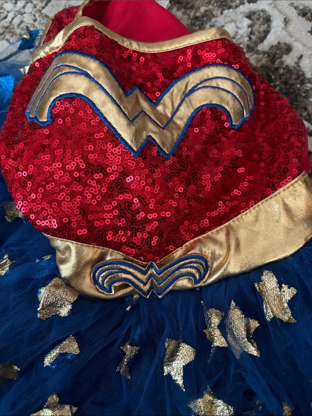 Rubie's Red, Blue & Gold Superhero Tulle Dress